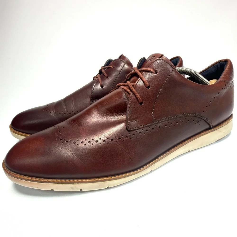 Josef Seibel Brown Leather Oxford Shoes Men EU 47 US 13 Casual Comfort Lace Up
